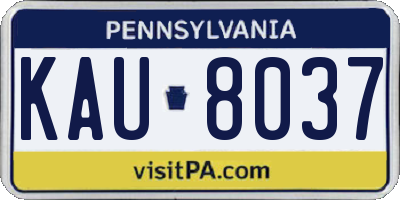 PA license plate KAU8037