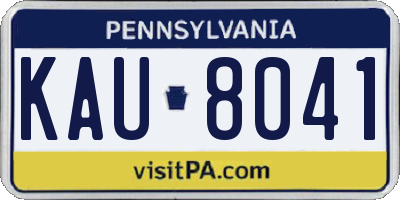 PA license plate KAU8041