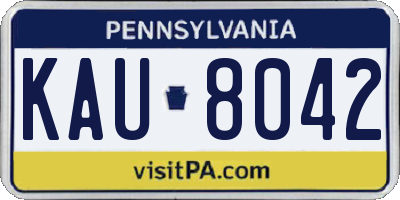 PA license plate KAU8042