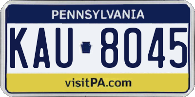 PA license plate KAU8045