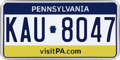 PA license plate KAU8047