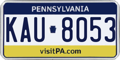 PA license plate KAU8053