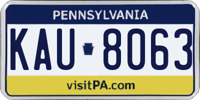 PA license plate KAU8063