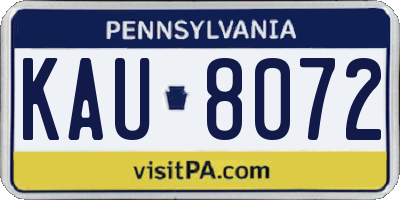 PA license plate KAU8072