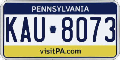 PA license plate KAU8073