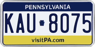 PA license plate KAU8075
