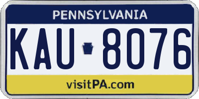PA license plate KAU8076
