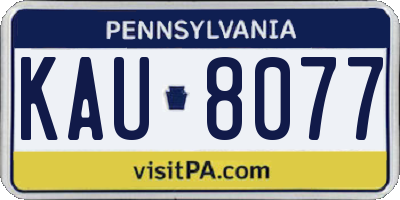 PA license plate KAU8077