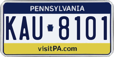 PA license plate KAU8101