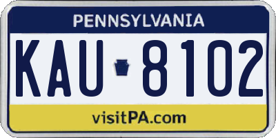 PA license plate KAU8102