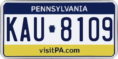 PA license plate KAU8109