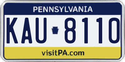 PA license plate KAU8110