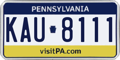 PA license plate KAU8111