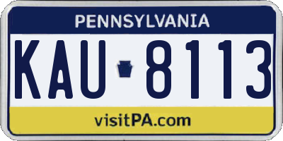 PA license plate KAU8113