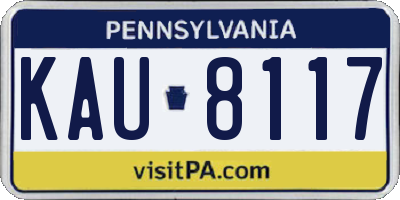 PA license plate KAU8117