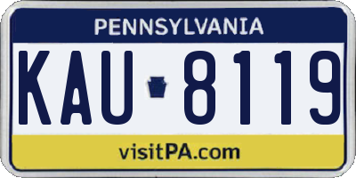 PA license plate KAU8119
