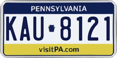 PA license plate KAU8121