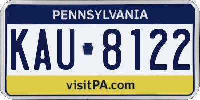 PA license plate KAU8122