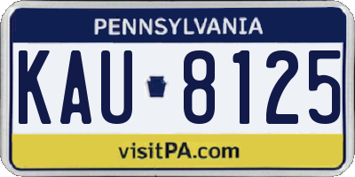 PA license plate KAU8125