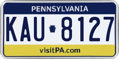 PA license plate KAU8127