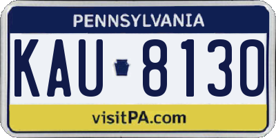 PA license plate KAU8130