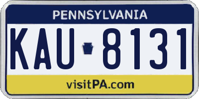 PA license plate KAU8131