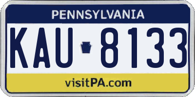 PA license plate KAU8133