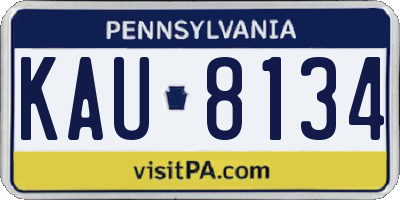 PA license plate KAU8134