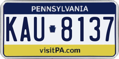 PA license plate KAU8137