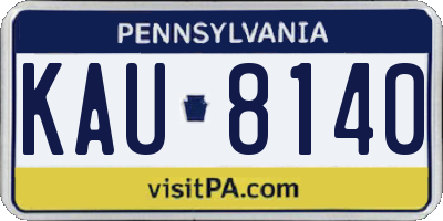 PA license plate KAU8140