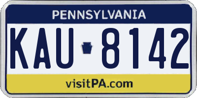 PA license plate KAU8142