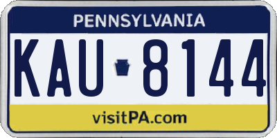 PA license plate KAU8144