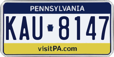 PA license plate KAU8147