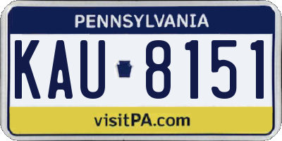 PA license plate KAU8151
