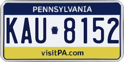 PA license plate KAU8152