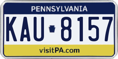 PA license plate KAU8157