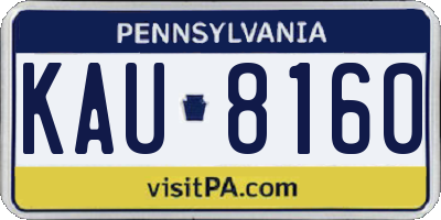 PA license plate KAU8160