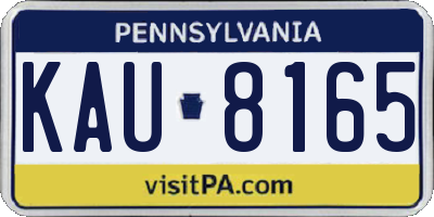 PA license plate KAU8165