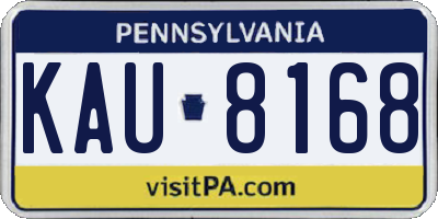PA license plate KAU8168