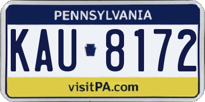PA license plate KAU8172