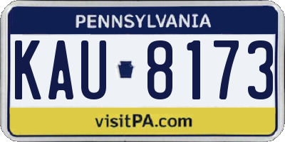 PA license plate KAU8173