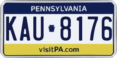 PA license plate KAU8176