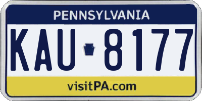 PA license plate KAU8177