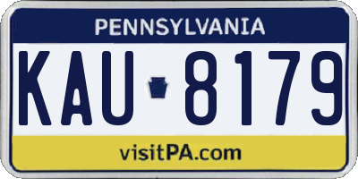 PA license plate KAU8179