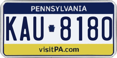 PA license plate KAU8180