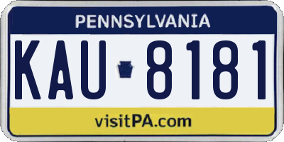 PA license plate KAU8181