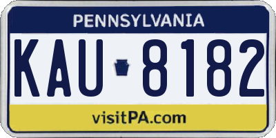 PA license plate KAU8182