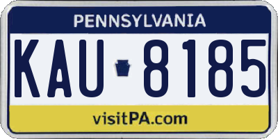 PA license plate KAU8185