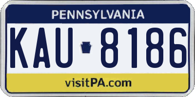 PA license plate KAU8186