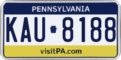 PA license plate KAU8188